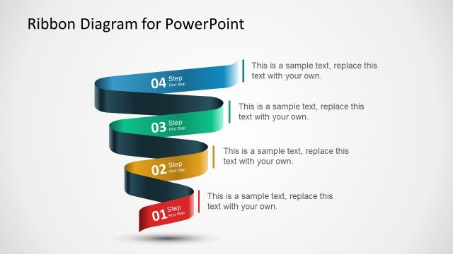 Multi-Step Ribbon Diagram Template for PowerPoint