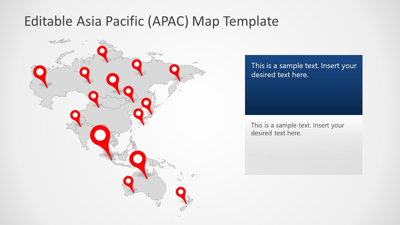 Presentation Map of Asia Pacific Gray Scale Format 