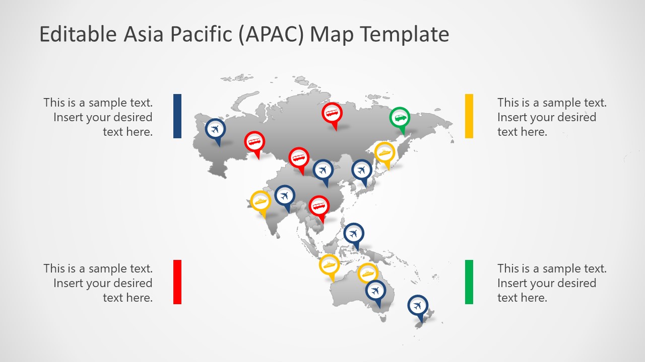 Editable Asia Pacific Apac Map For Powerpoint Slidemodel