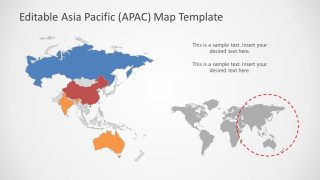 Business PowerPoint Map of Asia Pacific Template