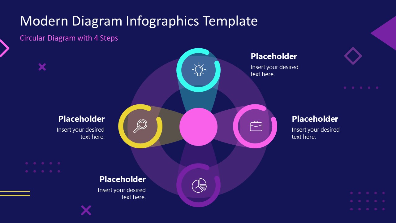 Modern Infographics 4 Steps Diagram Template 