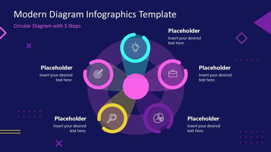 Modern Infographics 5 Steps Diagram Template 