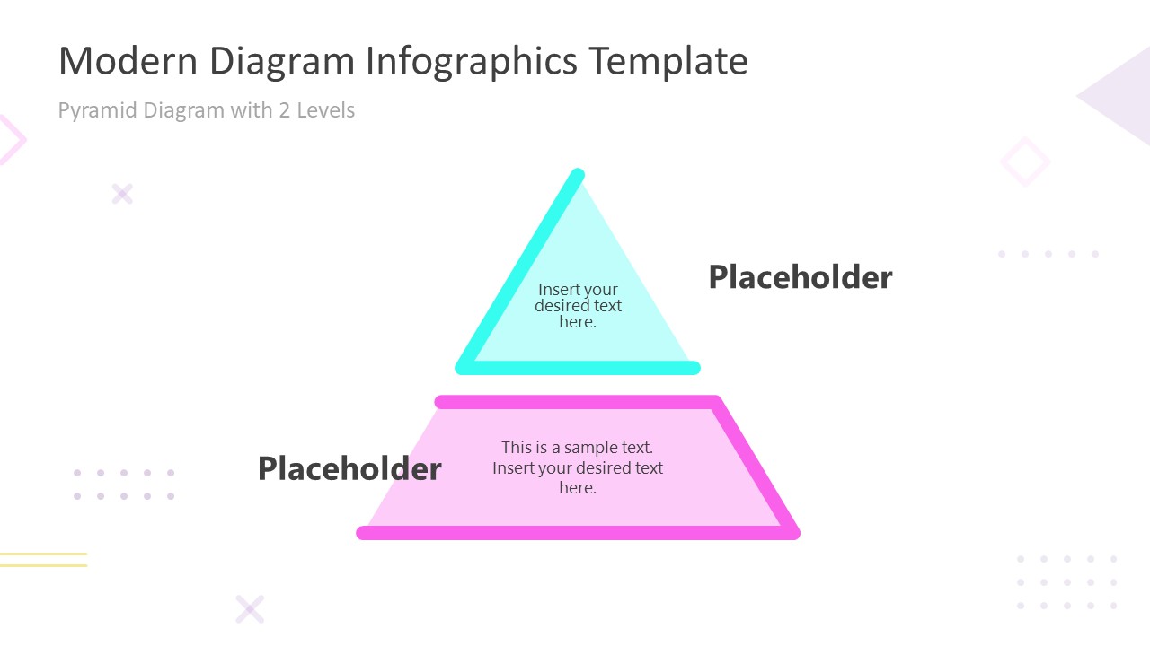 Modern Infographics 2 Steps Pyramid Template