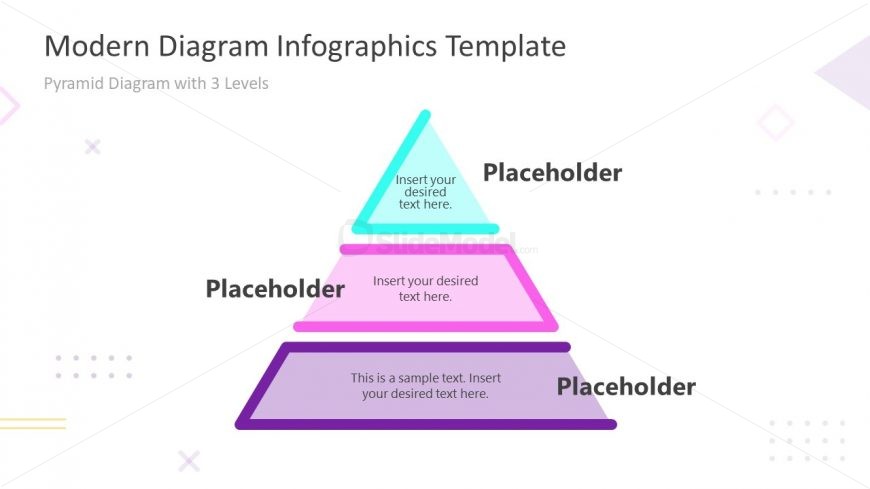Modern Infographics 3 Steps Pyramid Template