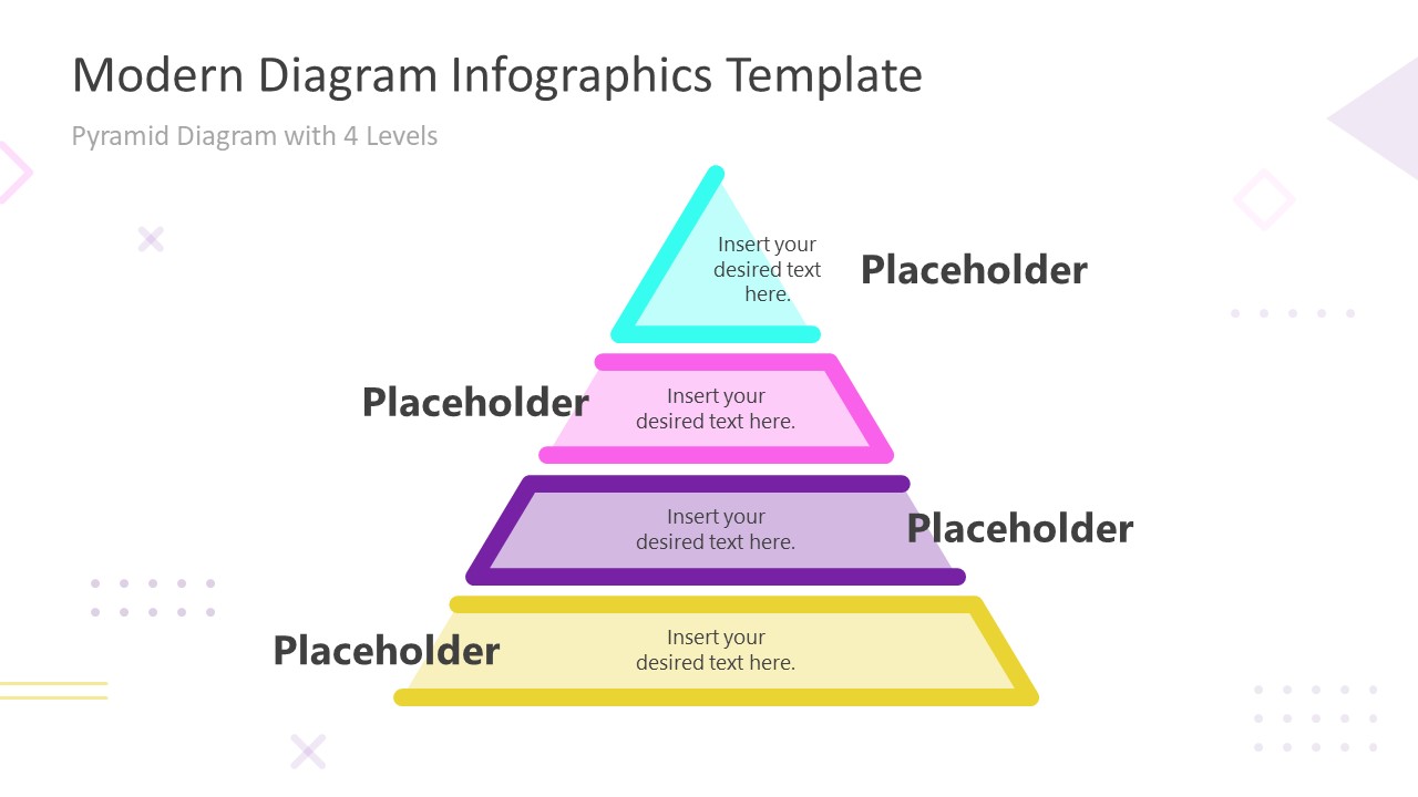 Modern Infographics 4 Steps Pyramid Template