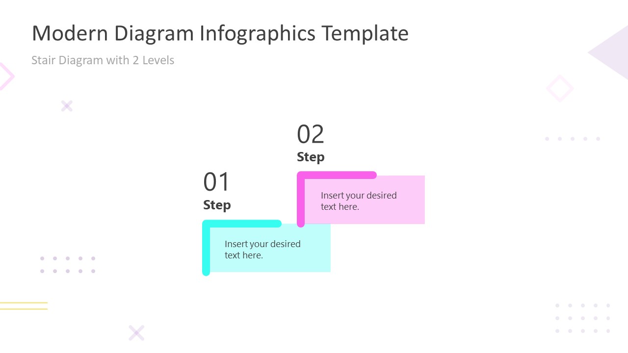 Modern Infographics Template 2 Steps Stair