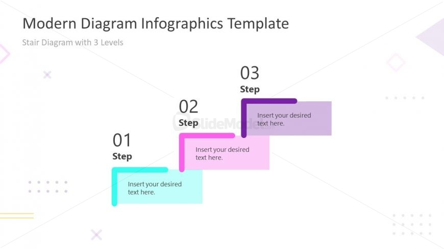 Modern Infographics Template 3 Steps Stair
