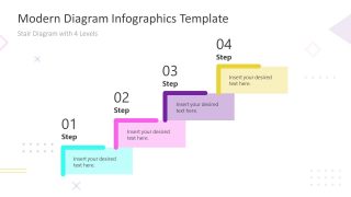Modern Infographics Template 4 Steps Stair