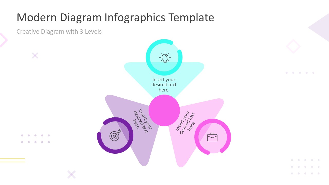 Modern Infographics 3 Steps Segmented Diagram 