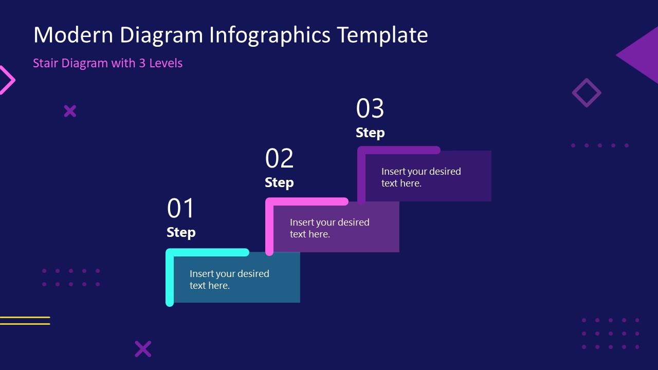 Infographic Presentation 3 Steps Stair