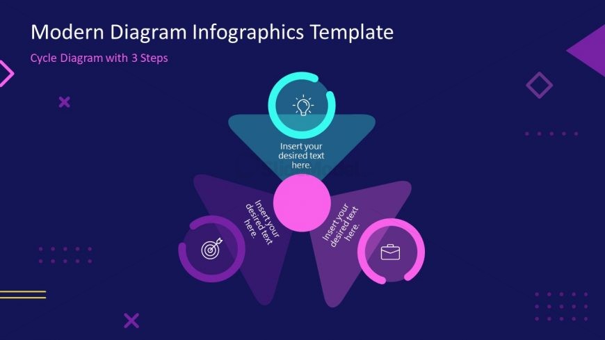 Template of Infographic 3 Steps Fan Diagram 