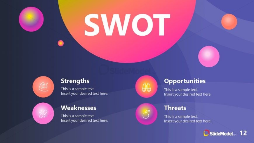 PowerPoint Theme of Outer Space SWOT