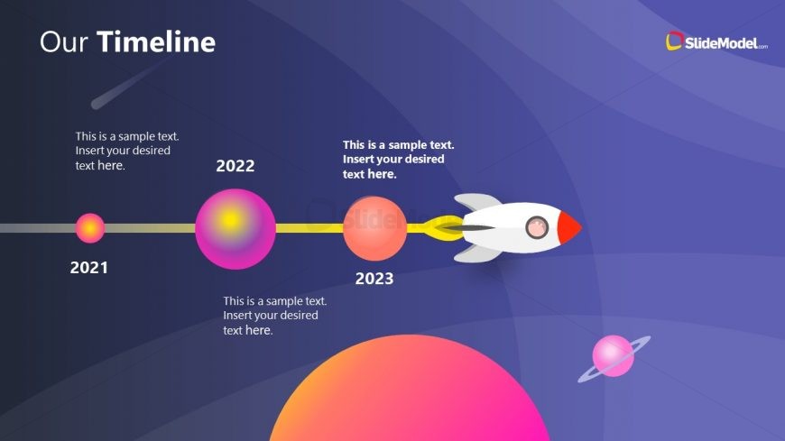 PowerPoint Theme of Outer Space Animated Milestones