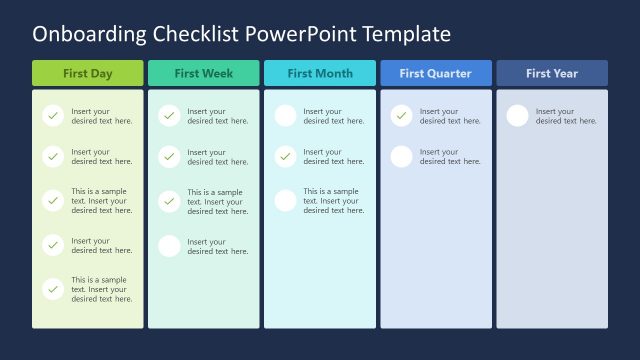 Presentation for Onboarding Checklist in PowerPoint