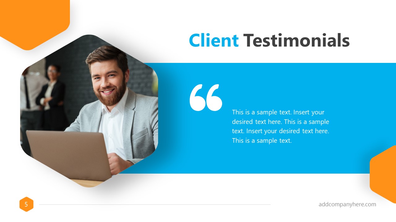 Business Presentation Formal Client Testimonial Slide
