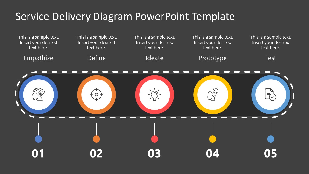 5 Steps Infographic Template Design Thinking