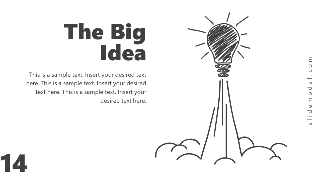 Business Launch Big Idea Rocket Shape PPT
