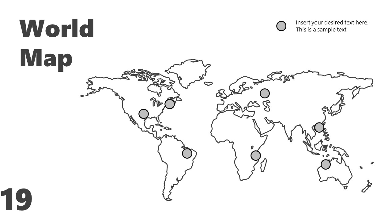 Template of World Map Global Reach 