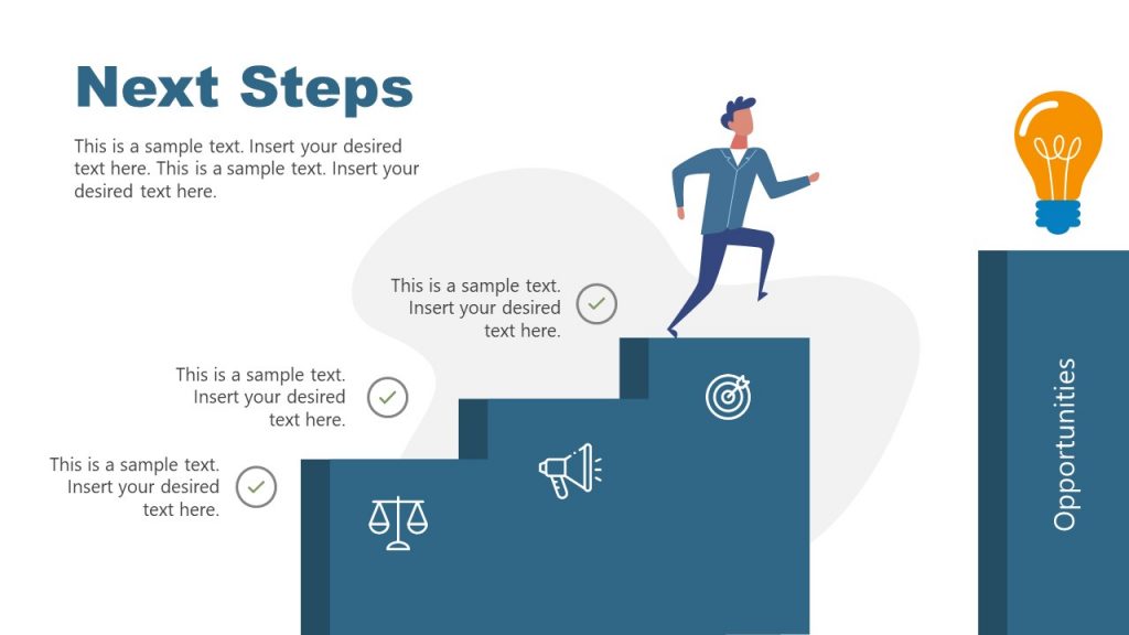 Man Climbing Step 3 PowerPoint - SlideModel