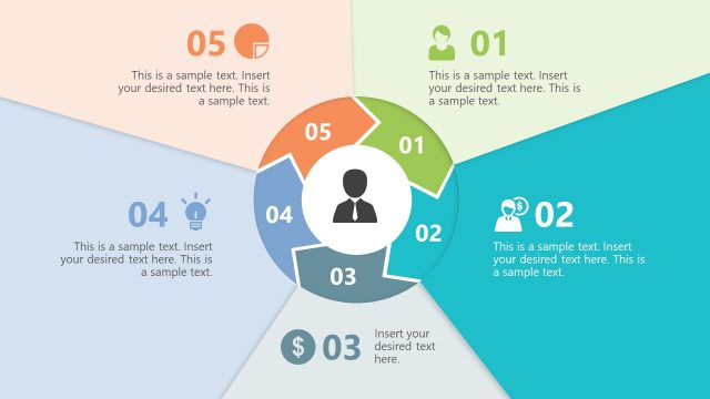 5 Steps Chevron Arrows PowerPoint Part 2