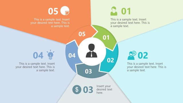 5 Steps Chevron Arrows PowerPoint Part 5