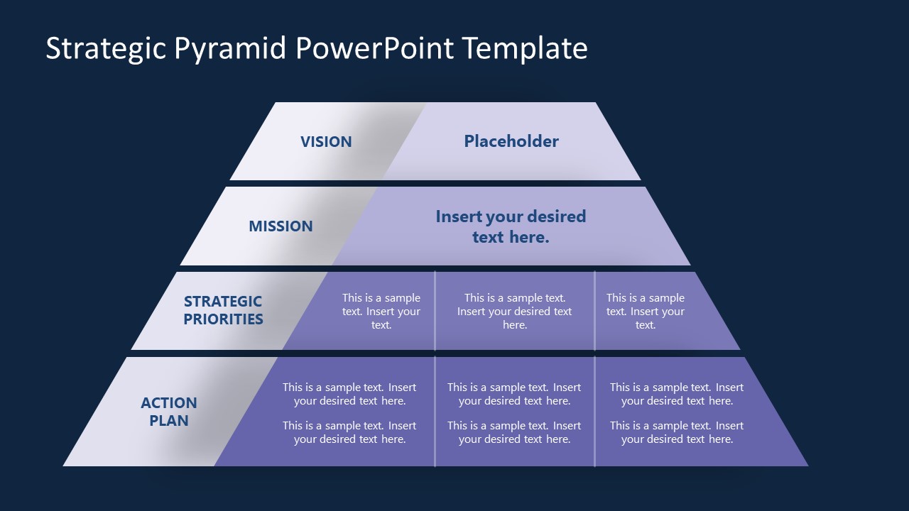 Strategic Panning Process 4 Steps Pyramid PPT