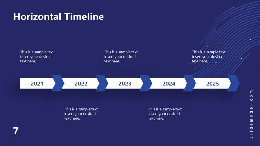 Business PowerPoint Horizontal Timeline Technology Slide