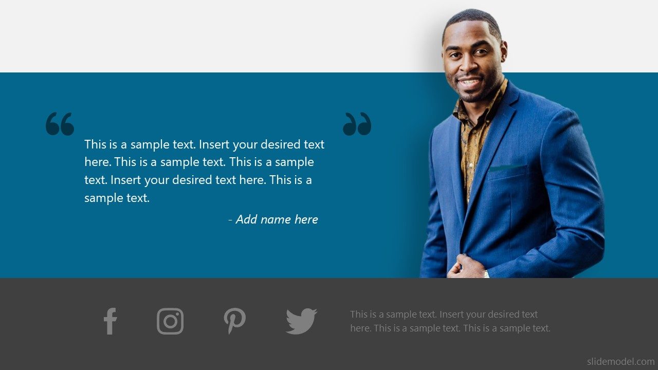 Testimonial PowerPoint Slide for Feedback - SlideModel