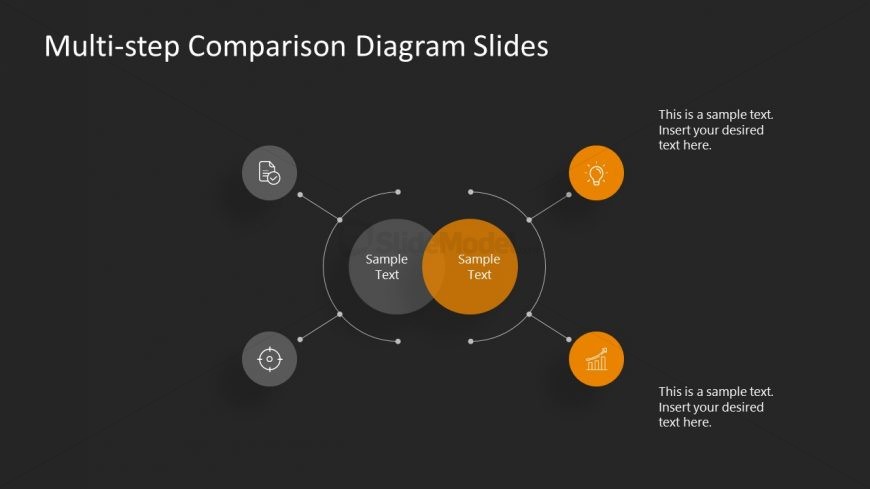 PowerPoint Template of Yellow 2 Comparison Slide