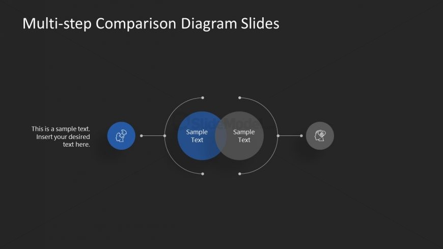 PowerPoint Template of Blue 1 Comparison Slide