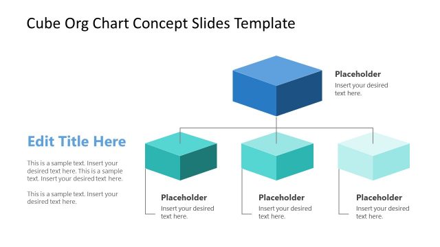 3D Cube Hierarchy Org Chart Template