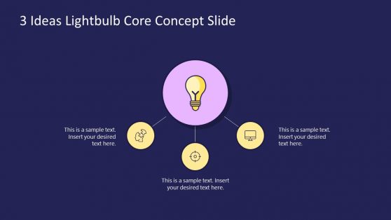 Ideas Lightbulb Center Concept PowerPoint