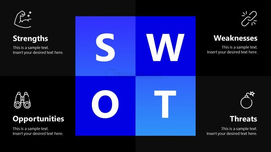 PowerPoint SWOT Slide Spectrum Design