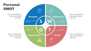 4 Steps PowerPoint Diagram of SWOT