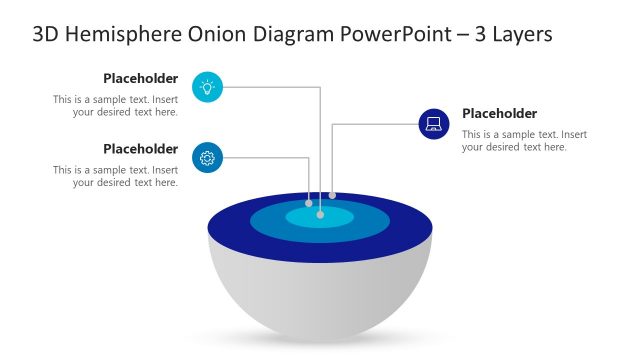 3D Hemisphere 3 Layer Onion Diagram PPT