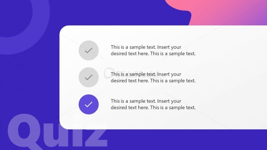 Slide of 3 Choice Questions Quiz Maker 