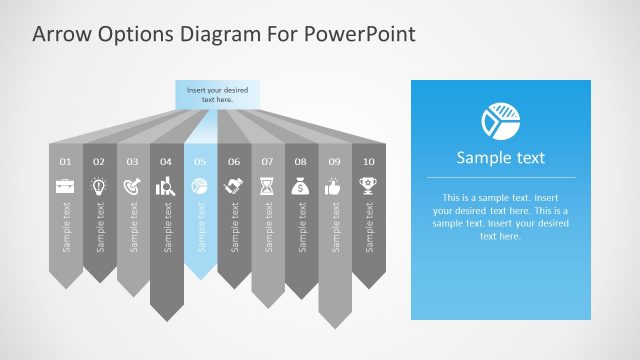 Arrow Bars 5 Step PowerPoint Diagram