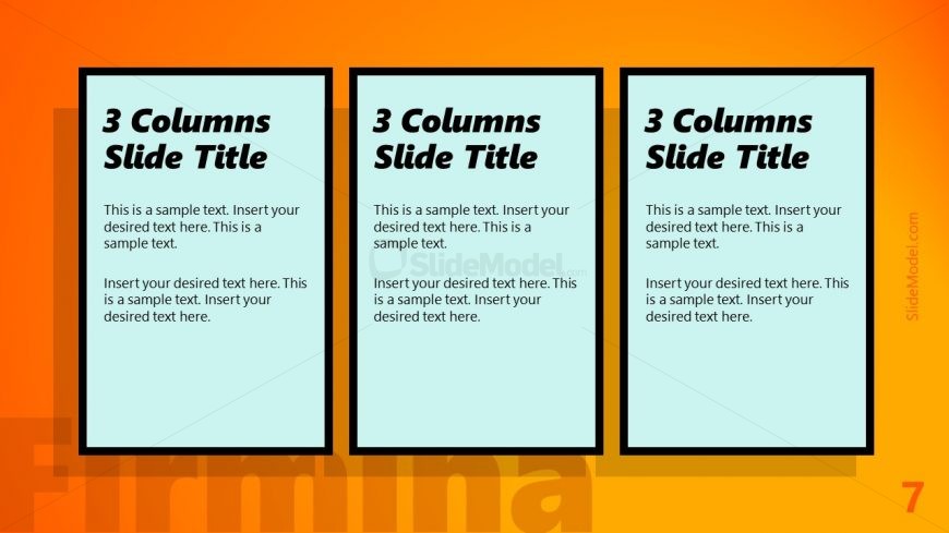 PowerPoint 3 Column Firmina Template