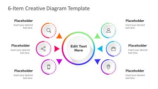Gradient Diagram 6 Steps PowerPoint 