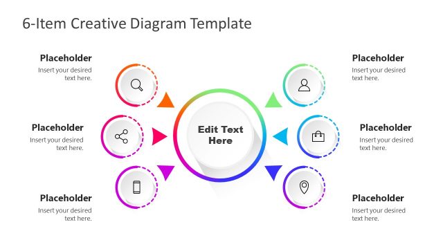 6-Step Creative Diagram Template for PowerPoint
