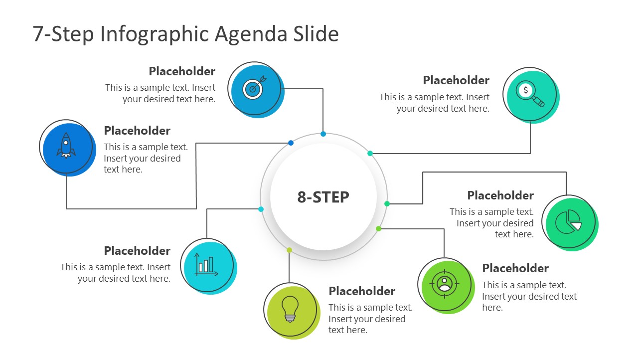 PPT Agenda Presentation 7 Steps Mind Map