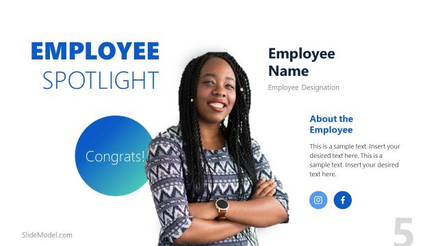 Employee Spotlight Template Social Media PowerPoint