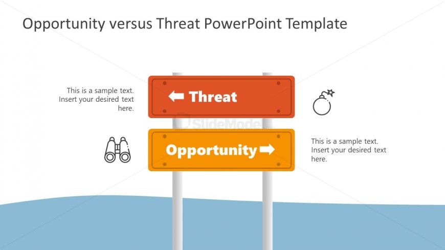 PowerPoint Signboard Template for Opportunities Threats