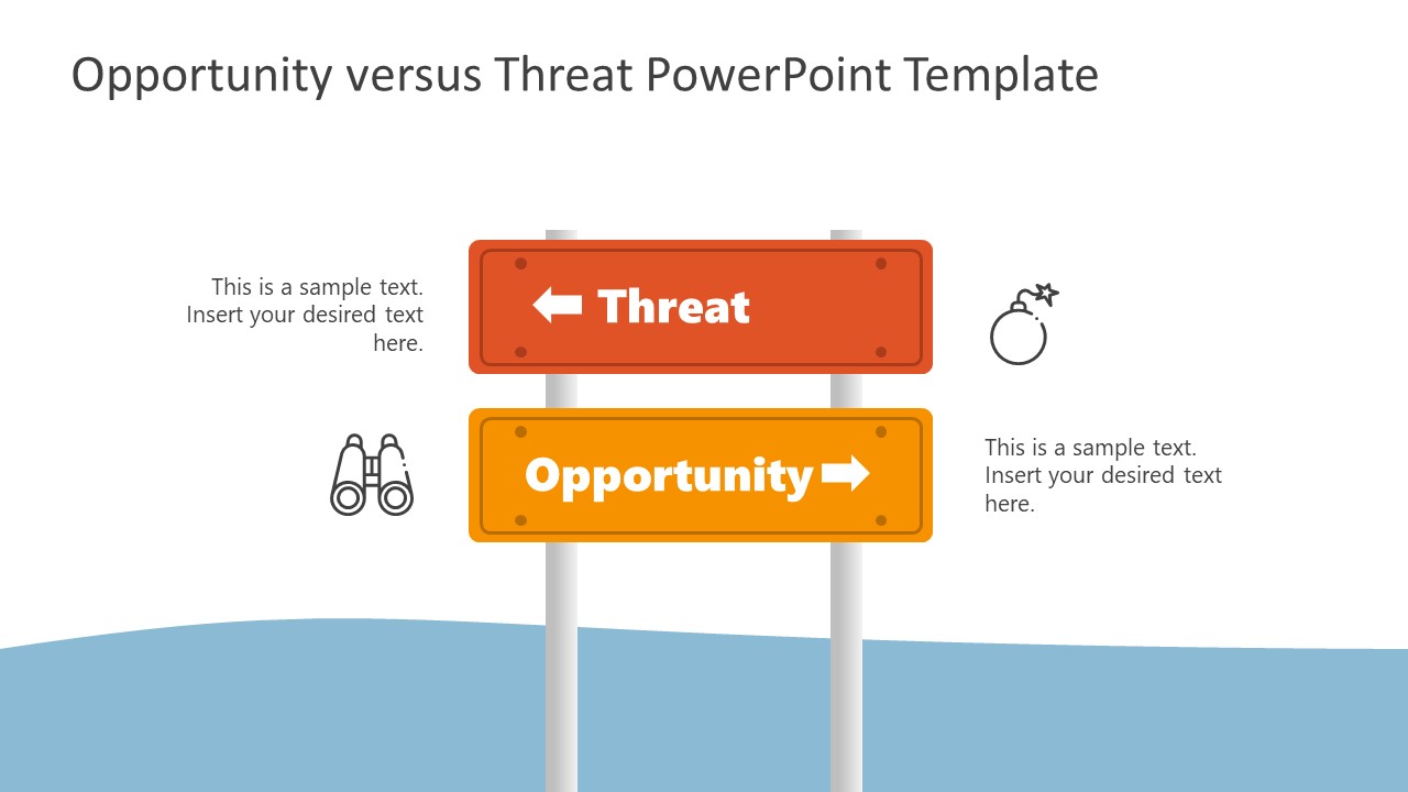 PowerPoint Signboard Template for Opportunities Threats