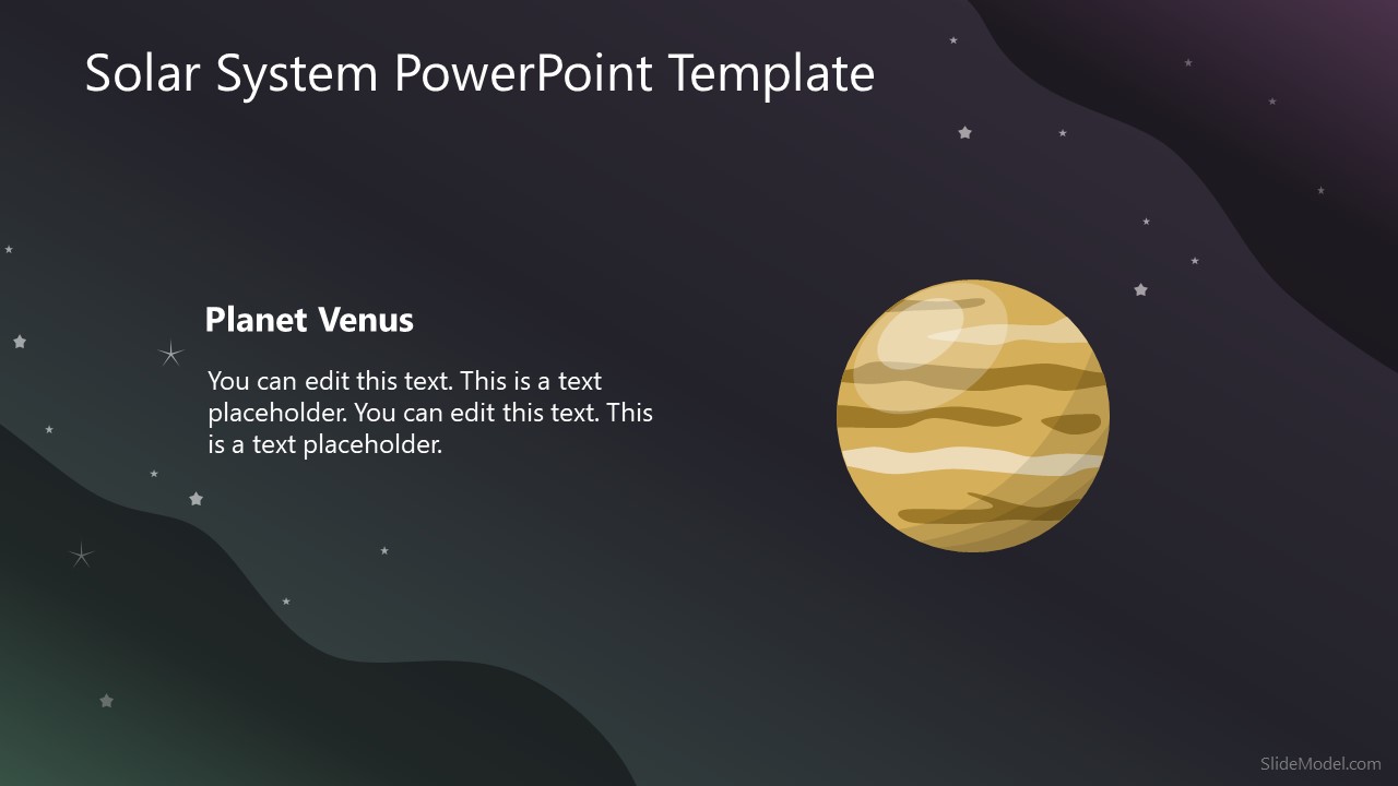 Template of Planet Venus in Space