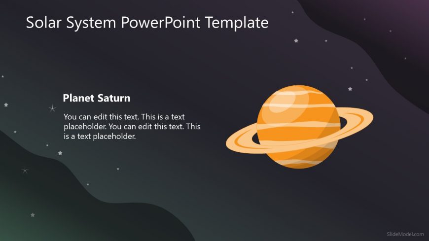 Template of Planet Saturn in Space