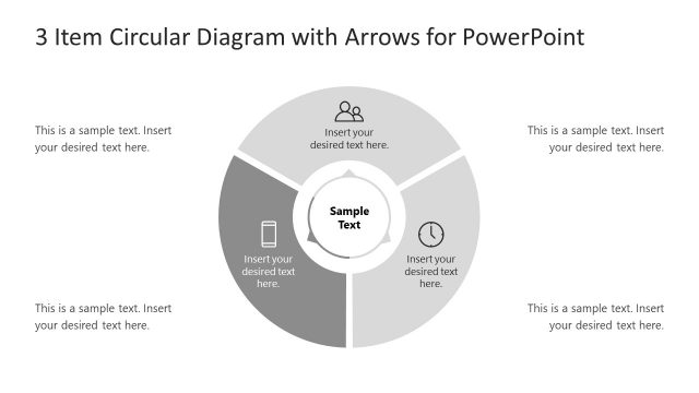 PowerPoint 3 Steps Arrow Diagram 3 Segment