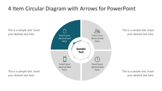 4 Items Step 4 Arrow Circular PowerPoint