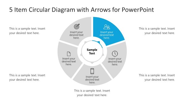 5 Steps 1 Item PowerPoint Circular Diagram