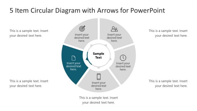5 Steps 4 Item PowerPoint Circular Diagram - SlideModel